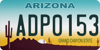 AZ license plate ADP0153