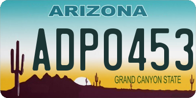 AZ license plate ADP0453