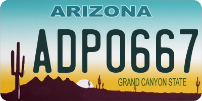 AZ license plate ADP0667