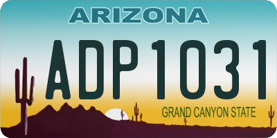 AZ license plate ADP1031