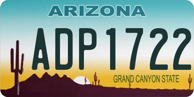 AZ license plate ADP1722
