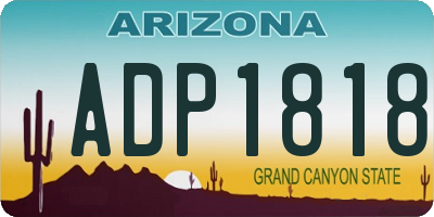 AZ license plate ADP1818