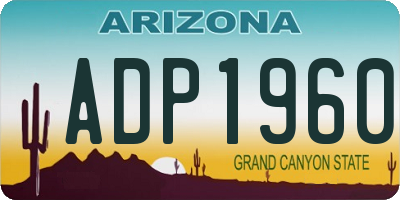 AZ license plate ADP1960