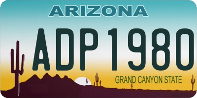 AZ license plate ADP1980
