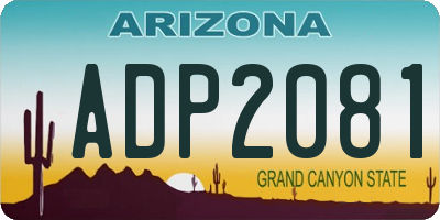 AZ license plate ADP2081