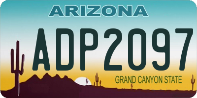 AZ license plate ADP2097