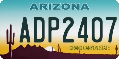 AZ license plate ADP2407