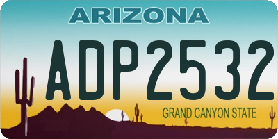AZ license plate ADP2532