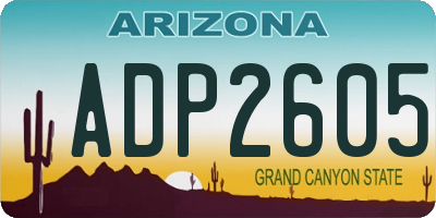 AZ license plate ADP2605