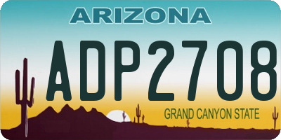 AZ license plate ADP2708