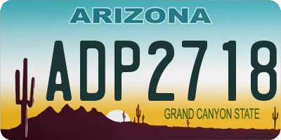 AZ license plate ADP2718