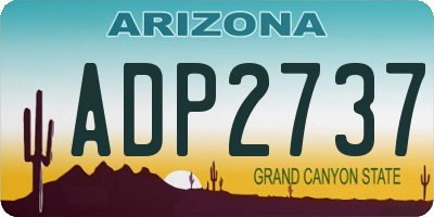 AZ license plate ADP2737