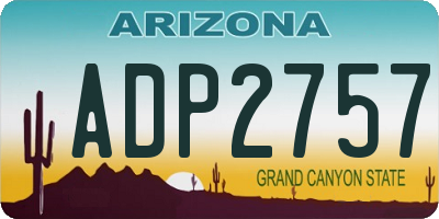 AZ license plate ADP2757