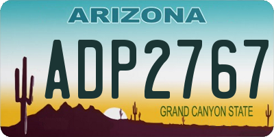 AZ license plate ADP2767