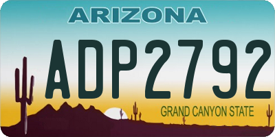 AZ license plate ADP2792