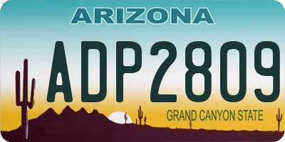 AZ license plate ADP2809