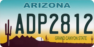 AZ license plate ADP2812