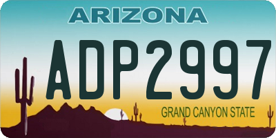 AZ license plate ADP2997