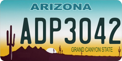 AZ license plate ADP3042