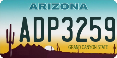 AZ license plate ADP3259