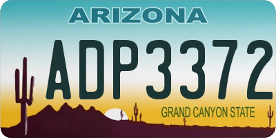 AZ license plate ADP3372