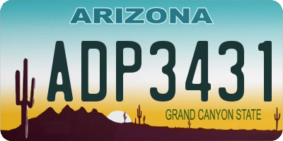 AZ license plate ADP3431
