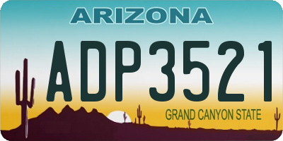 AZ license plate ADP3521