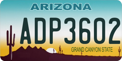 AZ license plate ADP3602
