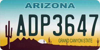 AZ license plate ADP3647