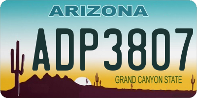 AZ license plate ADP3807