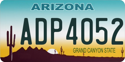 AZ license plate ADP4052