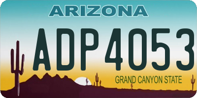 AZ license plate ADP4053