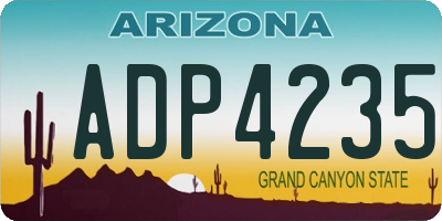 AZ license plate ADP4235