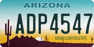 AZ license plate ADP4547