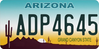 AZ license plate ADP4645