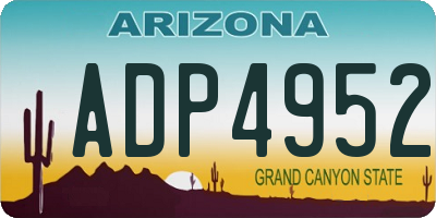 AZ license plate ADP4952
