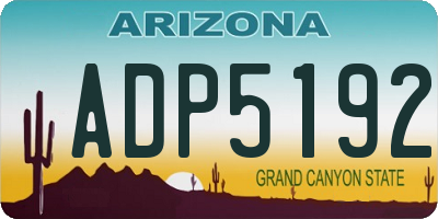 AZ license plate ADP5192