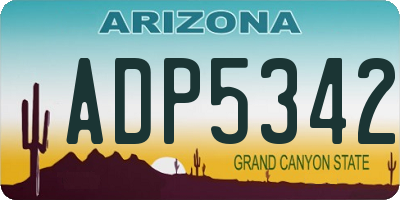 AZ license plate ADP5342