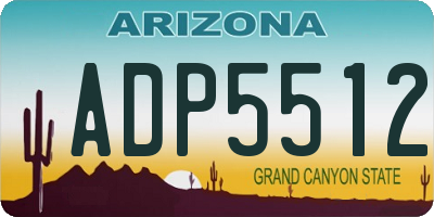 AZ license plate ADP5512