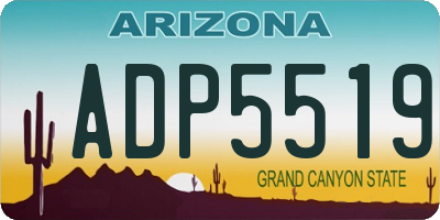 AZ license plate ADP5519