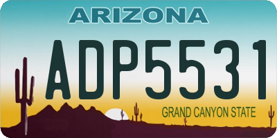 AZ license plate ADP5531