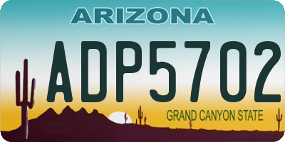 AZ license plate ADP5702
