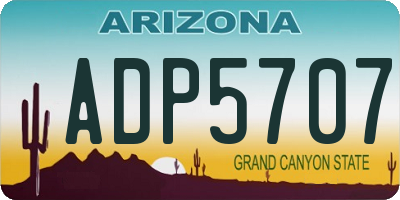 AZ license plate ADP5707