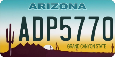 AZ license plate ADP5770
