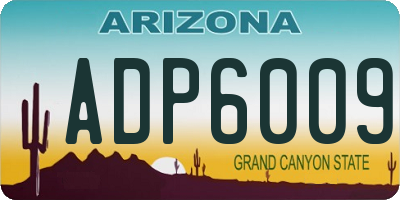 AZ license plate ADP6009