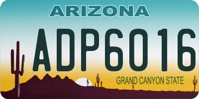 AZ license plate ADP6016