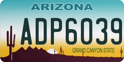 AZ license plate ADP6039