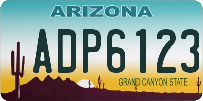 AZ license plate ADP6123