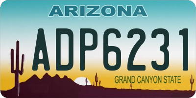 AZ license plate ADP6231