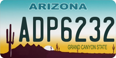 AZ license plate ADP6232